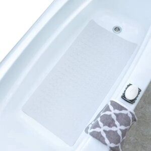 18 x 36 THRESHOLD NON SLIP RUBBER TUB / SHOWER BATH MAT, White